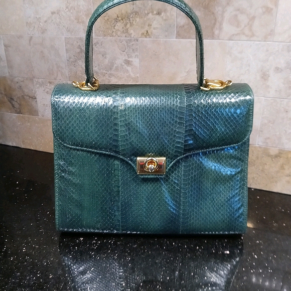 Kelly Style Genuine Snakeskin bag great look - Picture 5 of 15